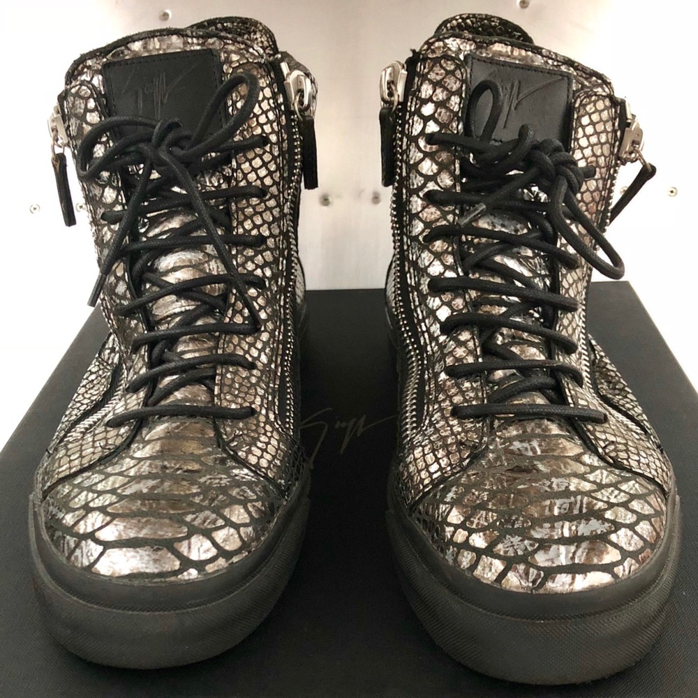 Giuseppe Zanotti Python Leather High Top Sneaker